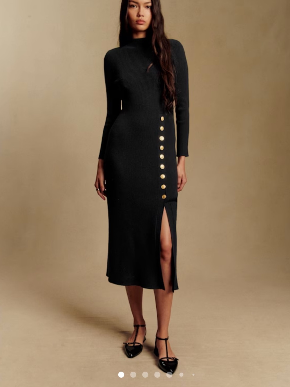 Sezane Harper Dress | Black Merino Wool Sweater Dress